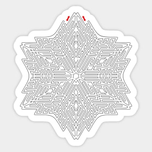 Snowflake maze Sticker